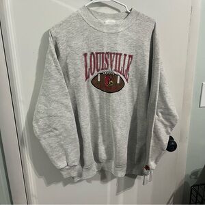 Vintage Louisville Cardinals Football Gray Sweatshirt Size Large
